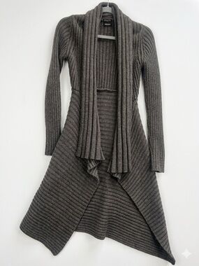 Miss Sixty Collection Ribbed Knit Duster Cardigan Made in Italy Sz S